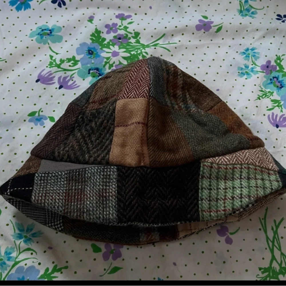 Hanna Hats of Donegal Wool Patchwork Cloche Bucket - M
